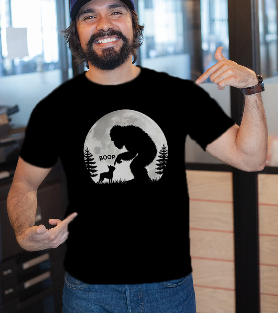 Bigfoot Boop Moonlight Boston Terrier T-Shirt