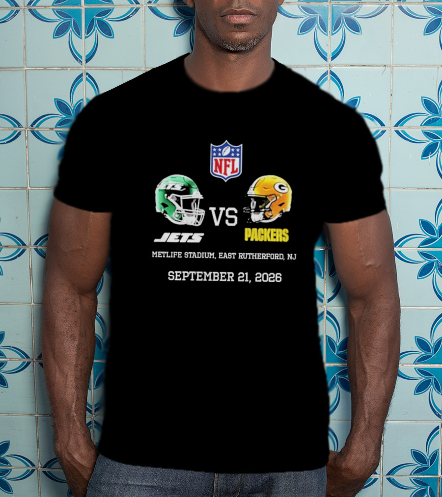 Green Bay Packers Vs New York Jets MetLife Stadium September 21 2026 NFL Matchup T-Shirt