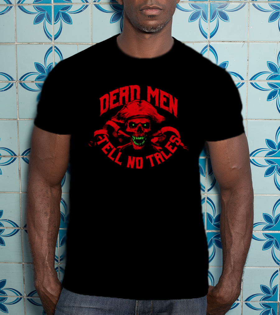 Dead Men Tell No Tales Skull With Bandana And Crossbones T-Shirt