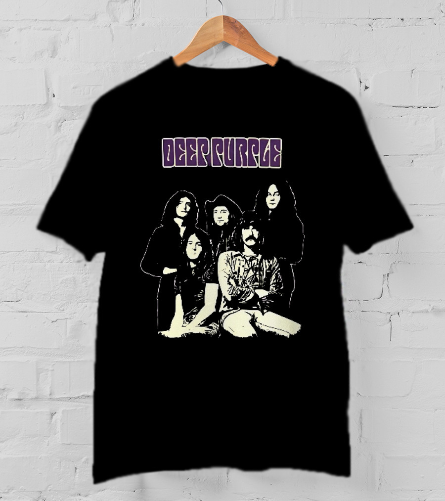 Deep Purple Band Members High Contrast Stencil Group Image T-Shirt