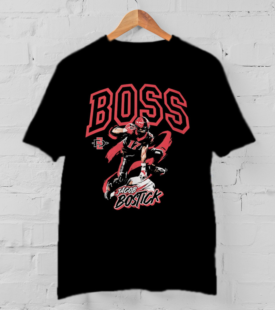 Jacob Bostick Boss San Diego State Aztecs Football 17 T-Shirt
