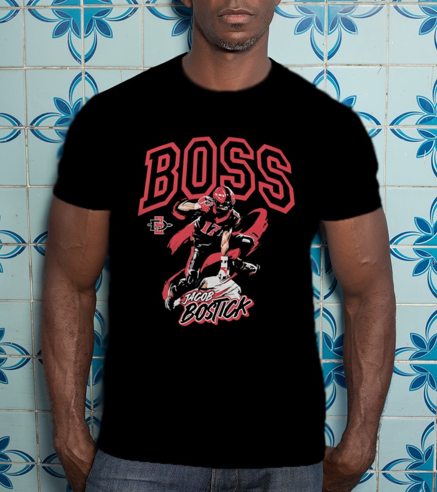 Jacob Bostick Boss San Diego State Aztecs Football 17 T-Shirt