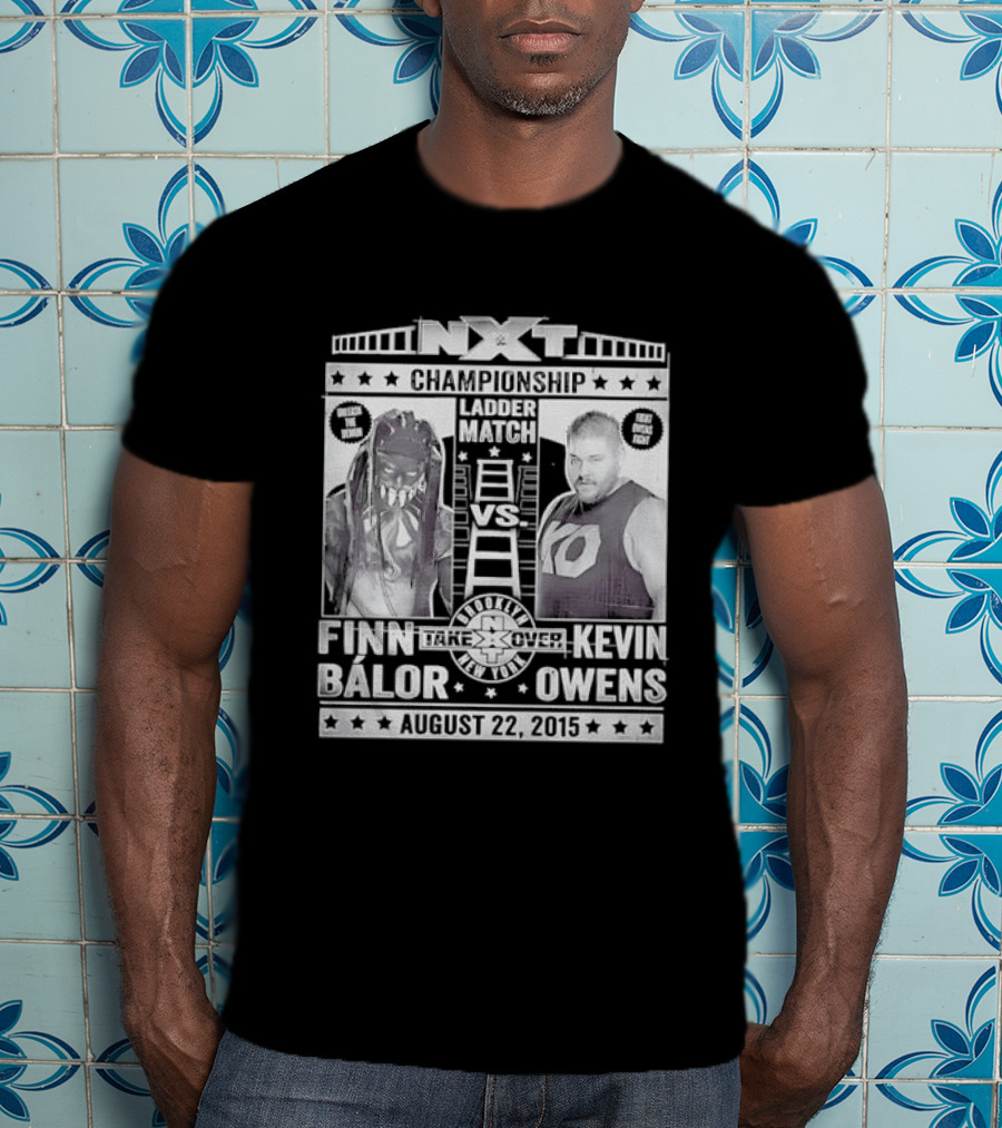 NXT Championship Ladder Match Finn Balor Vs Kevin Owens August 22 2015 T-Shirt