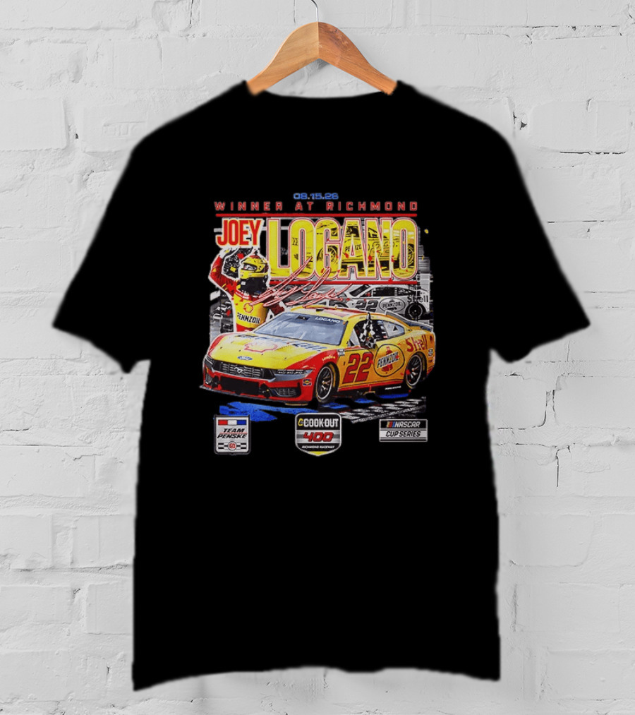 Joey Logano Winner At Richmond 2026 Team Penske Cookout 400 NASCAR Cup Series T-Shirt