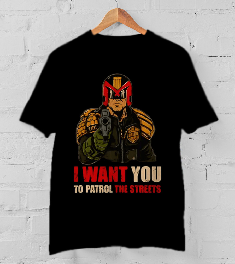 Judge Dredd I Want You To Patrol The Streets Vintage Comic T-Shirt