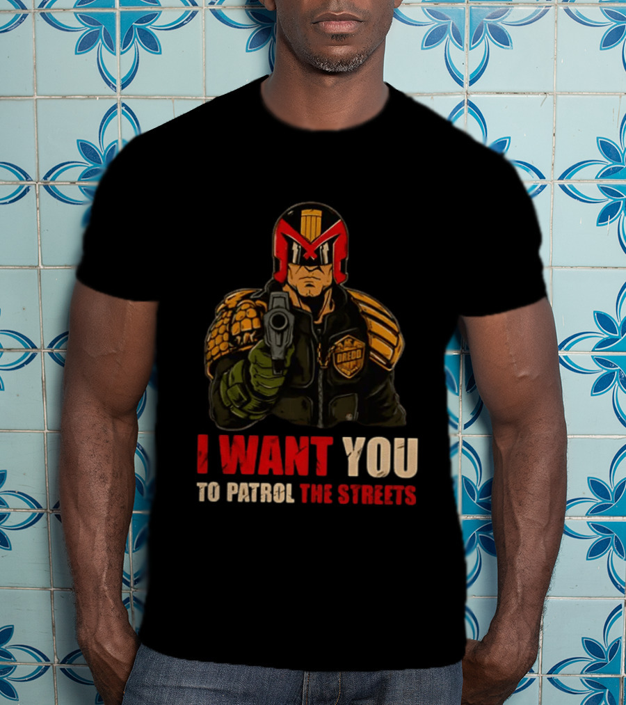 Judge Dredd I Want You To Patrol The Streets Vintage Comic T-Shirt