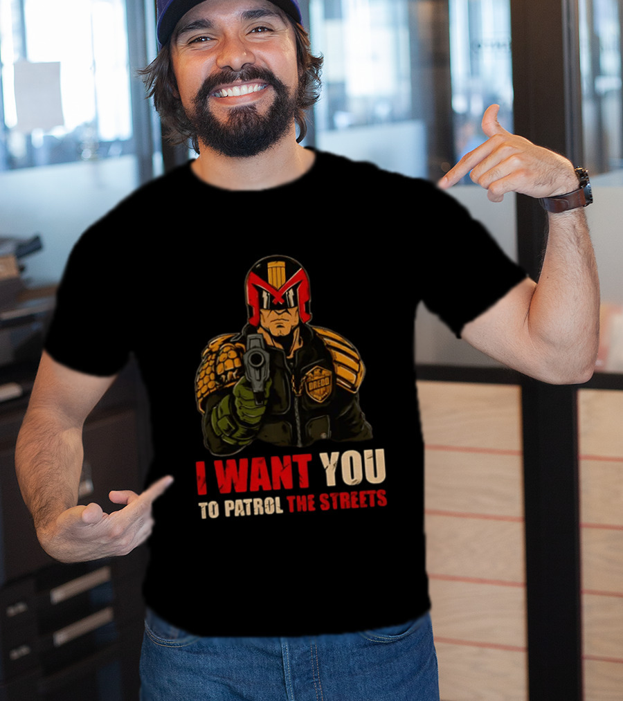 Judge Dredd I Want You To Patrol The Streets Vintage Comic T-Shirt