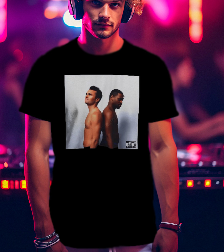 Kirk X Floyd Parental Advisory Album Cover Featuring Two Men Back To Back T-Shirt