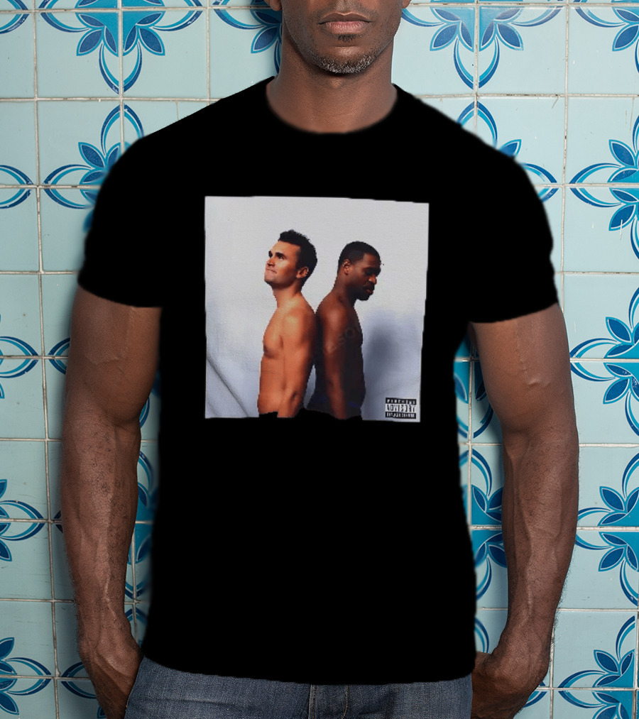 Kirk X Floyd Parental Advisory Album Cover Featuring Two Men Back To Back T-Shirt