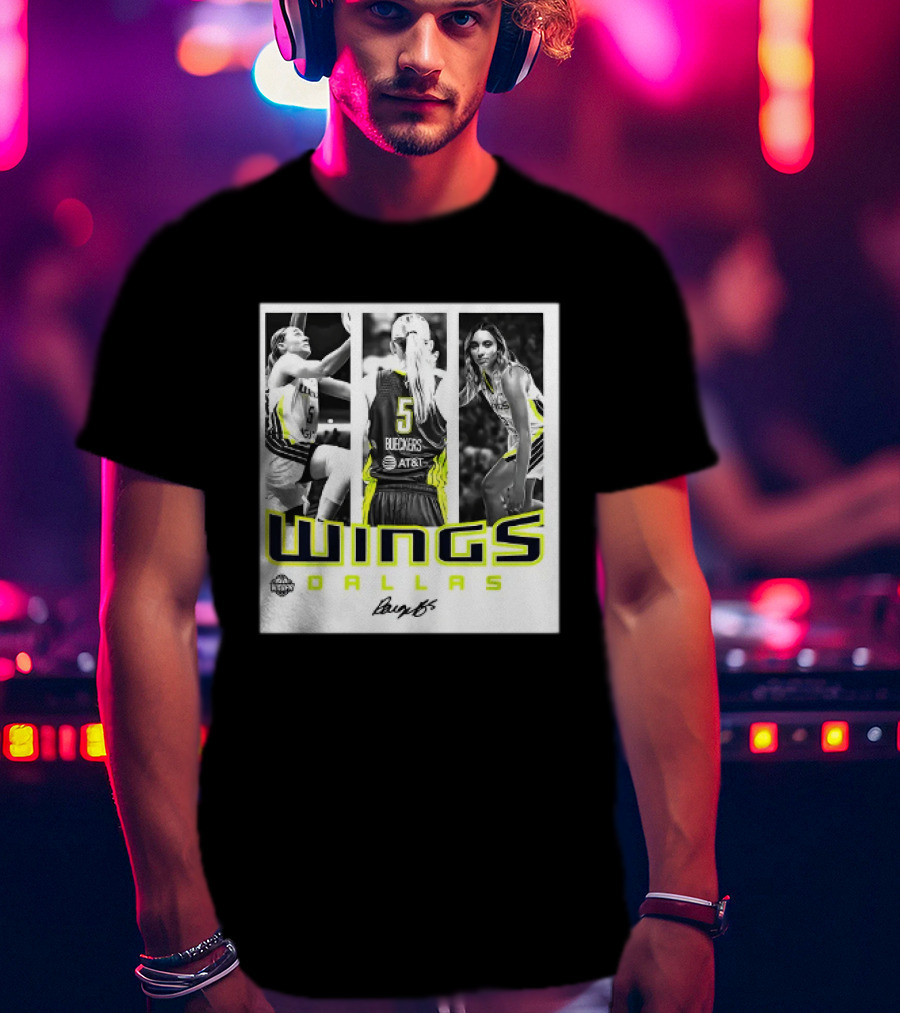 Wings Dallas Paige Bueckers Team Player 5 Basketball Hustle WNBA T-Shirt