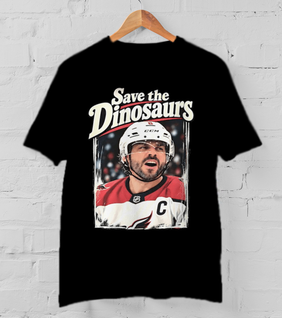 Save The Dinosaurs Hockey Captain With C Jersey T-Shirt