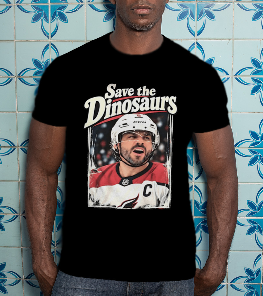 Save The Dinosaurs Hockey Captain With C Jersey T-Shirt