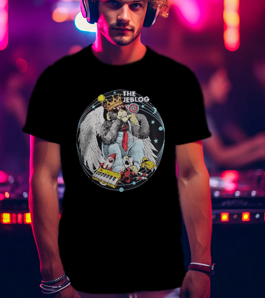 The Jeblogs Monkey Wings Crown Lollipop And Countdown Rocket T-Shirt