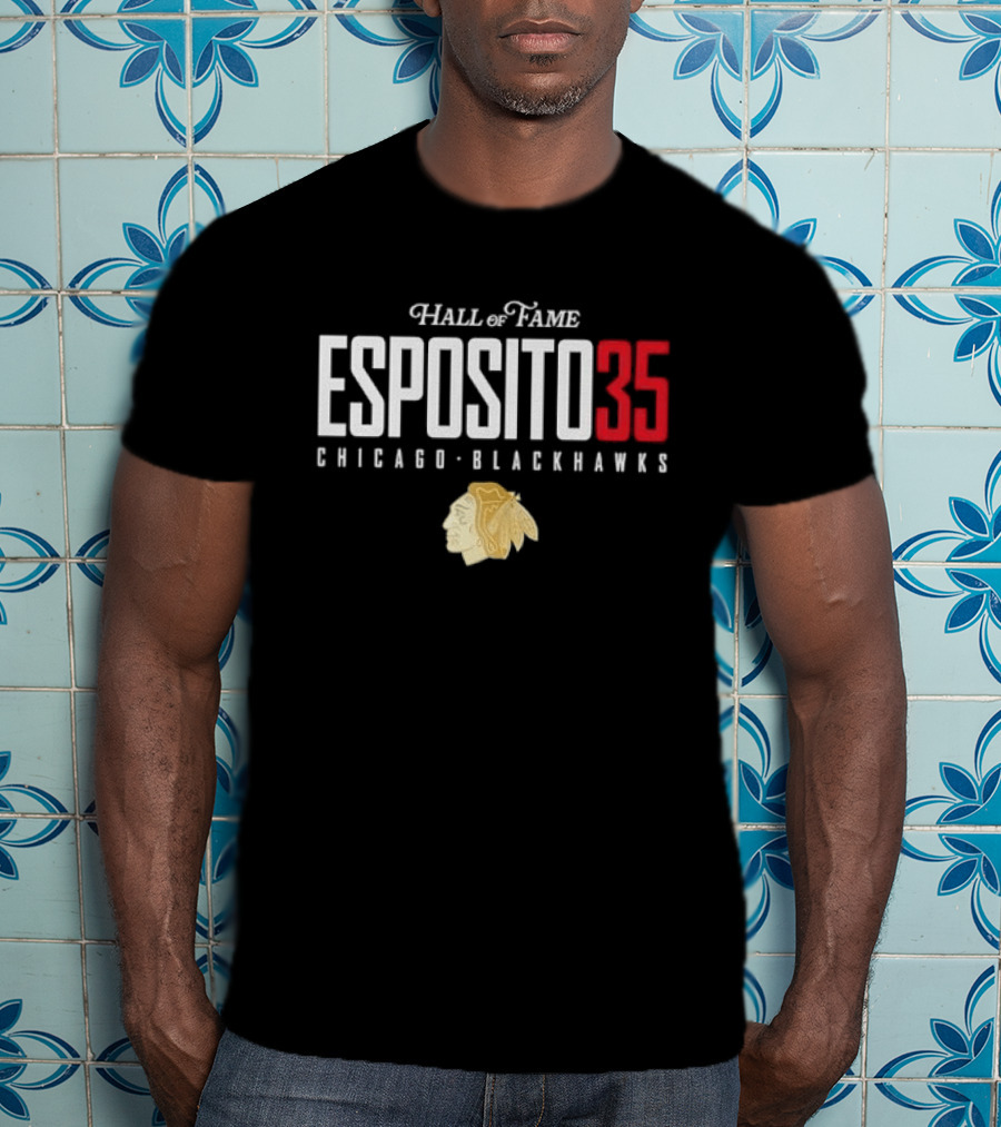 Hall Of Fame Esposito 35 Chicago Blackhawks T-Shirt
