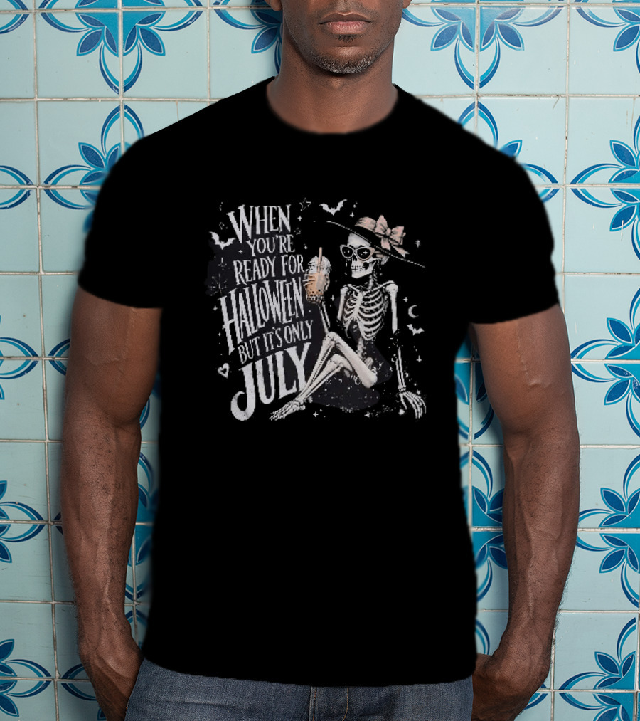 When You're Ready For Halloween But Its Only July Skeleton Witch Retro Aesthetic T-Shirt