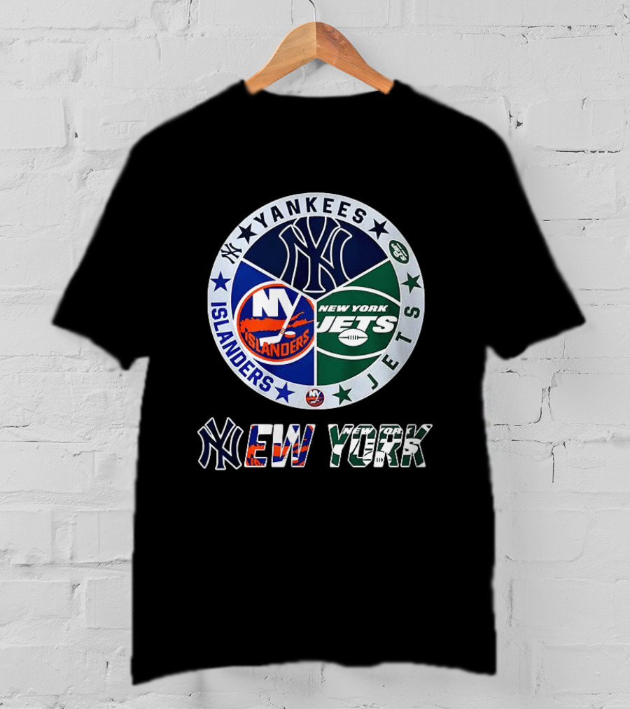 Yankees Islanders Jets New York Sports Teams Logos T-Shirt