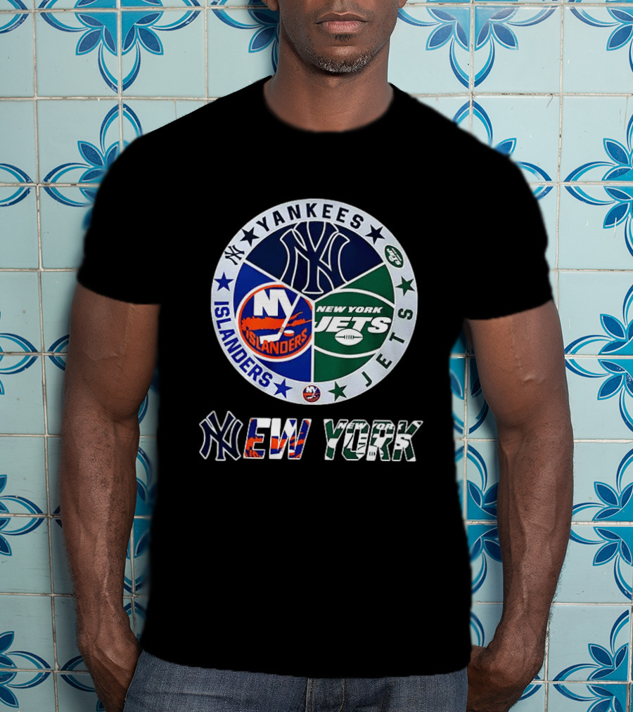 Yankees Islanders Jets New York Sports Teams Logos T-Shirt