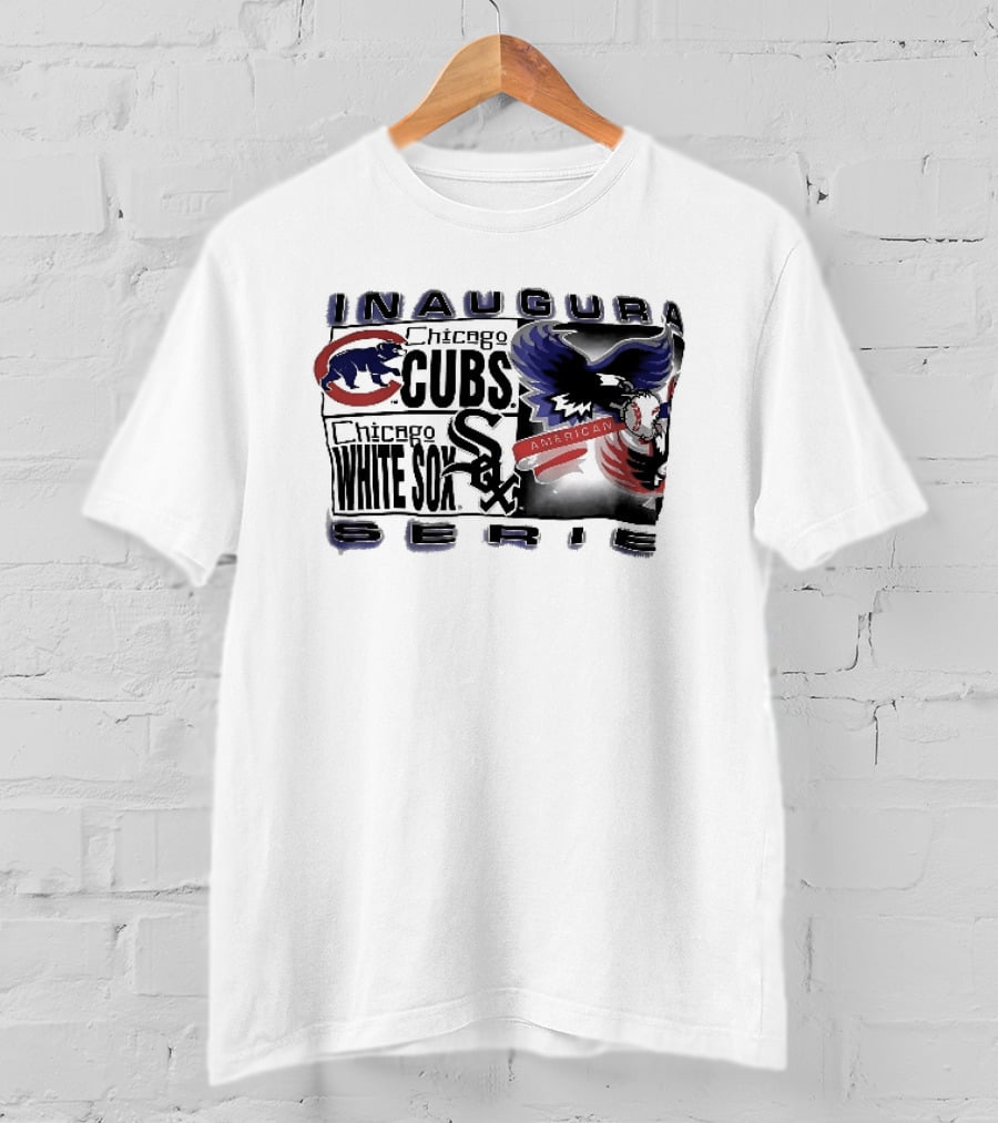 Inaugural American Series Chicago Cubs White Sox Eagle Baseball T-Shirt