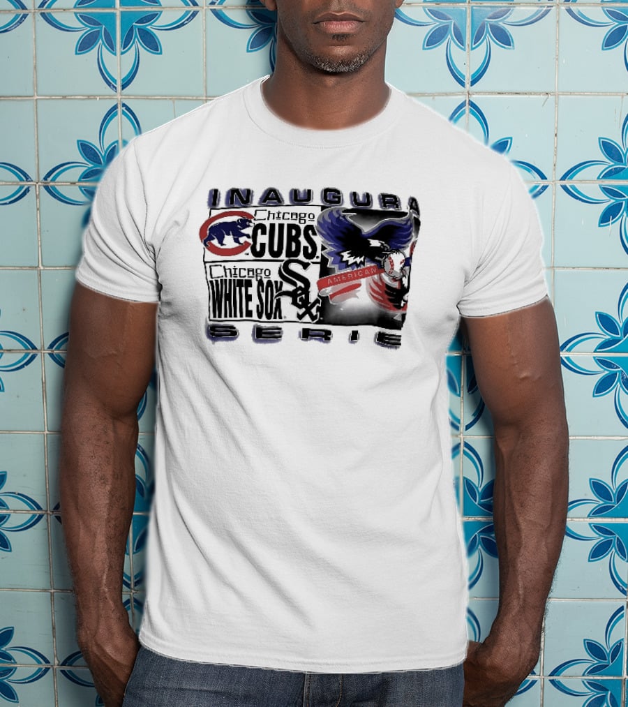 Inaugural American Series Chicago Cubs White Sox Eagle Baseball T-Shirt