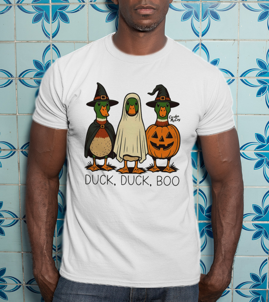 Duck Duck Boo Halloween 2026 Duck Trio In Costumes T-Shirt