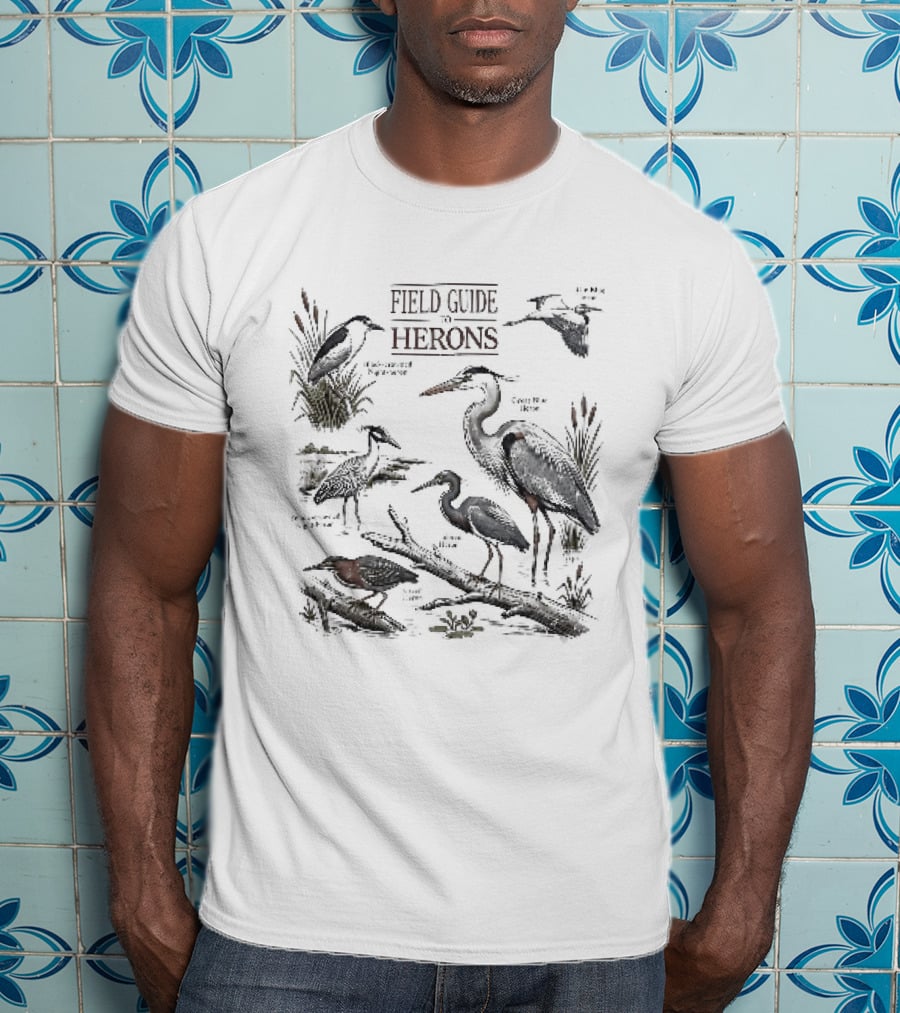 Field Guide Herons Black Crowned Night Heron Yellow Crowned T-Shirt