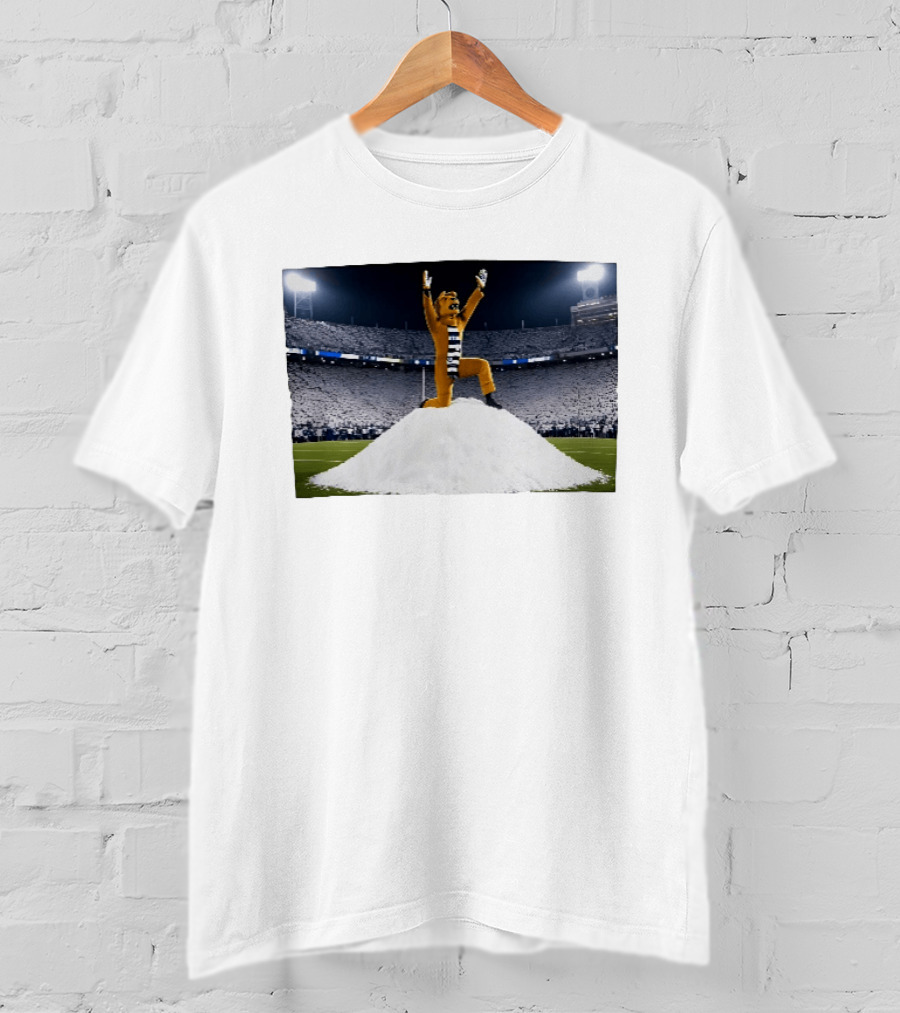Penn State Nittany Lions Snow Mountain Mascot Celebration Stadium Scene T-Shirt