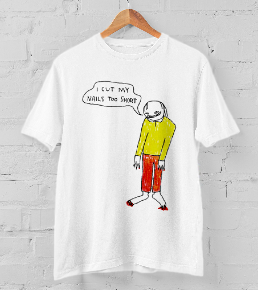 I Cut My Nails Too Short Yellow Red T-Shirt