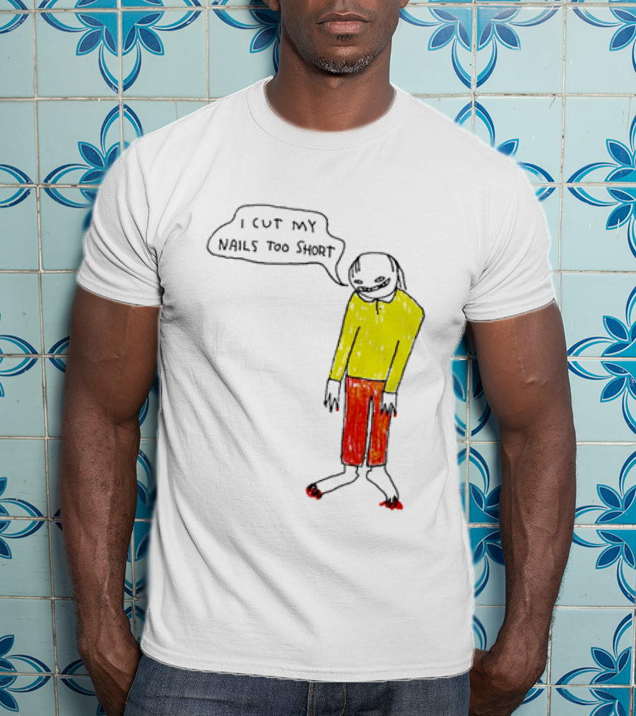 I Cut My Nails Too Short Yellow Red T-Shirt