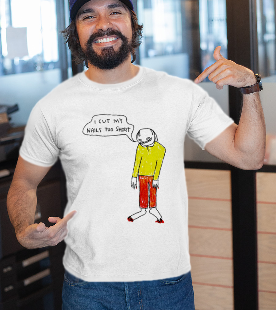 I Cut My Nails Too Short Yellow Red T-Shirt
