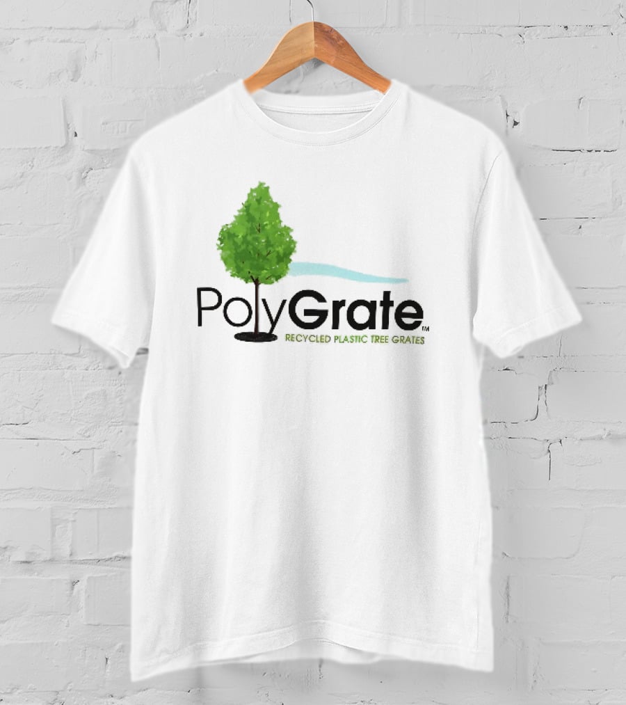 PolyGrate Recycled Plastic Tree Grates Green Foliage Blue Wave T-Shirt