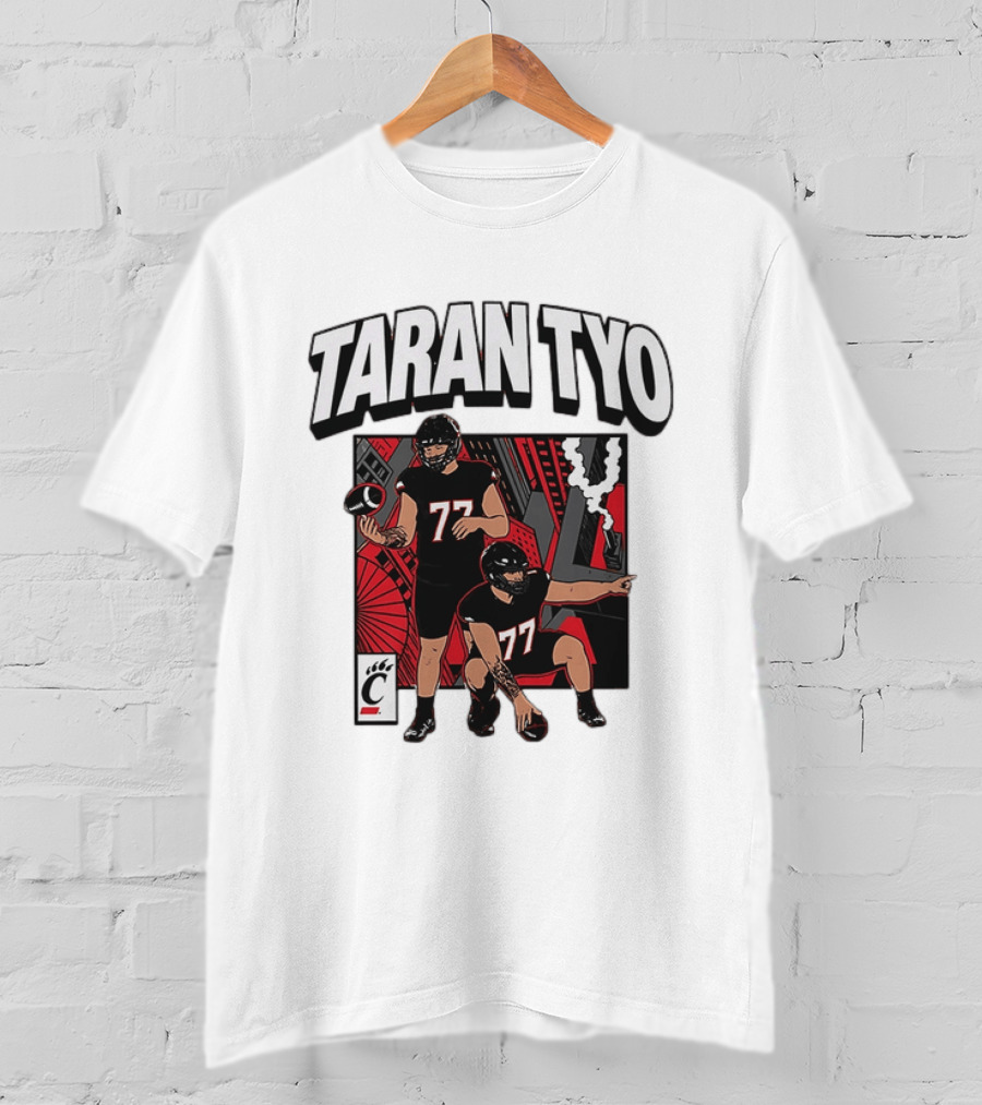 Taran Tyo Cincinnati Bearcats Football Players Number 77 T-Shirt