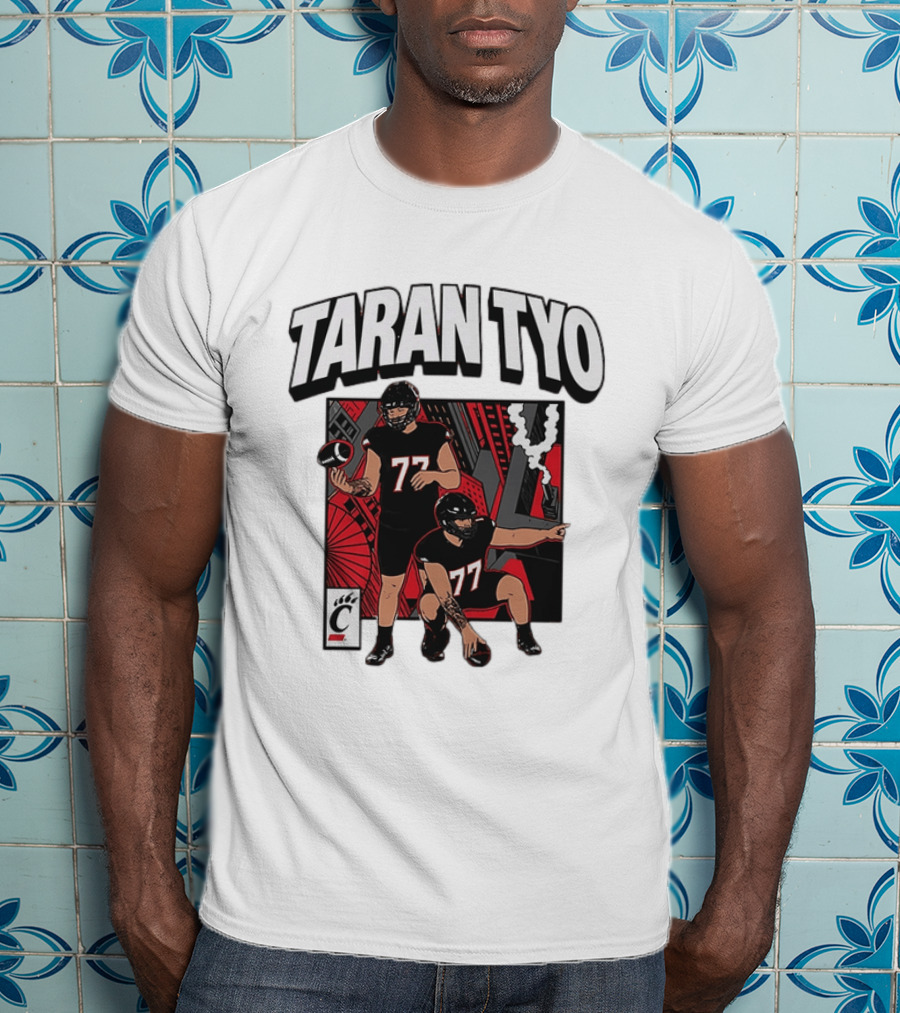 Taran Tyo Cincinnati Bearcats Football Players Number 77 T-Shirt