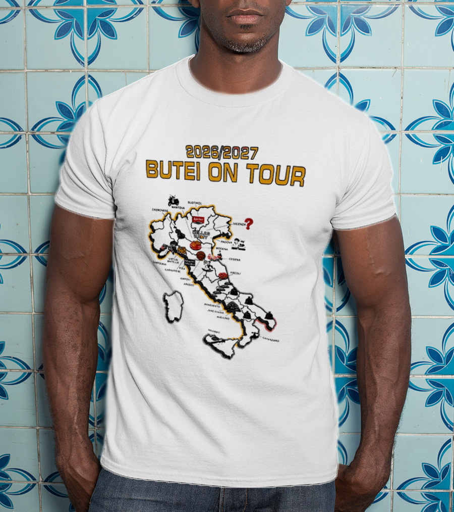 2026 2027 Butei On Tour Italy Map Highlights T-Shirt