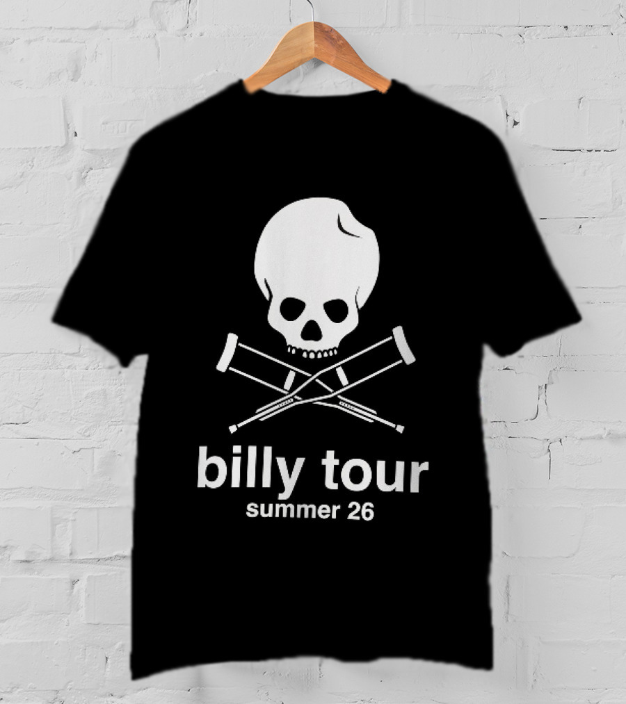 Billy Tour Summer 26 Skull And Crossed Crutches T-Shirt