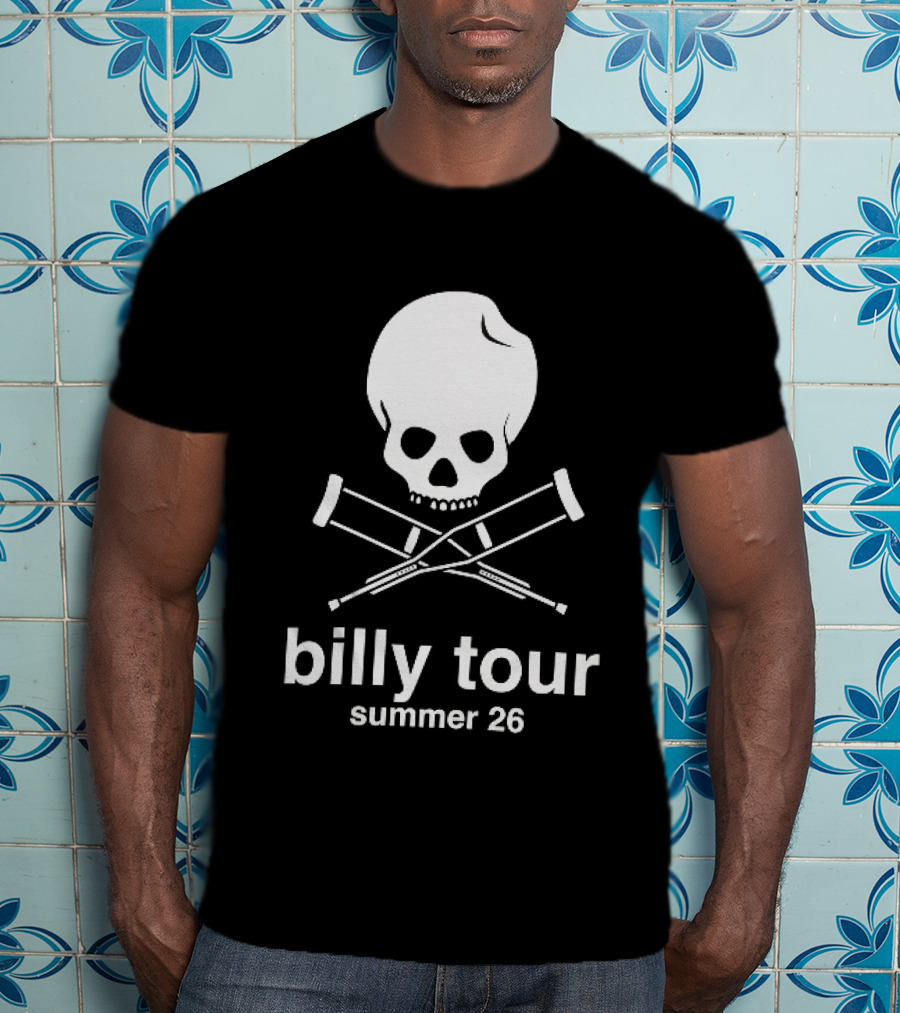 Billy Tour Summer 26 Skull And Crossed Crutches T-Shirt