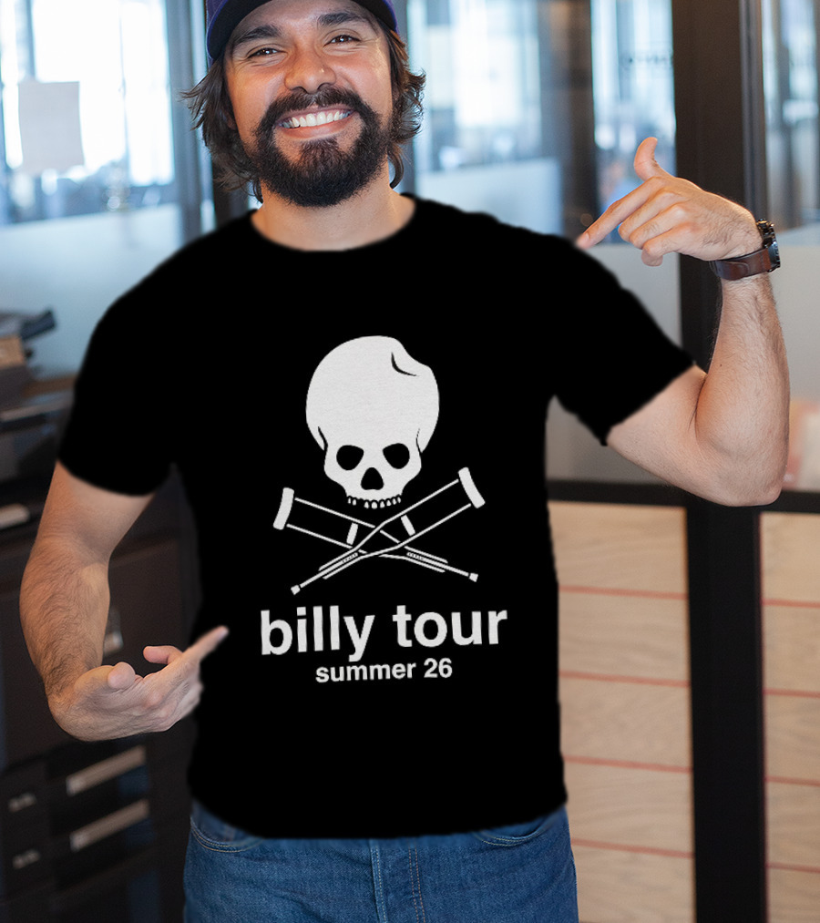 Billy Tour Summer 26 Skull And Crossed Crutches T-Shirt