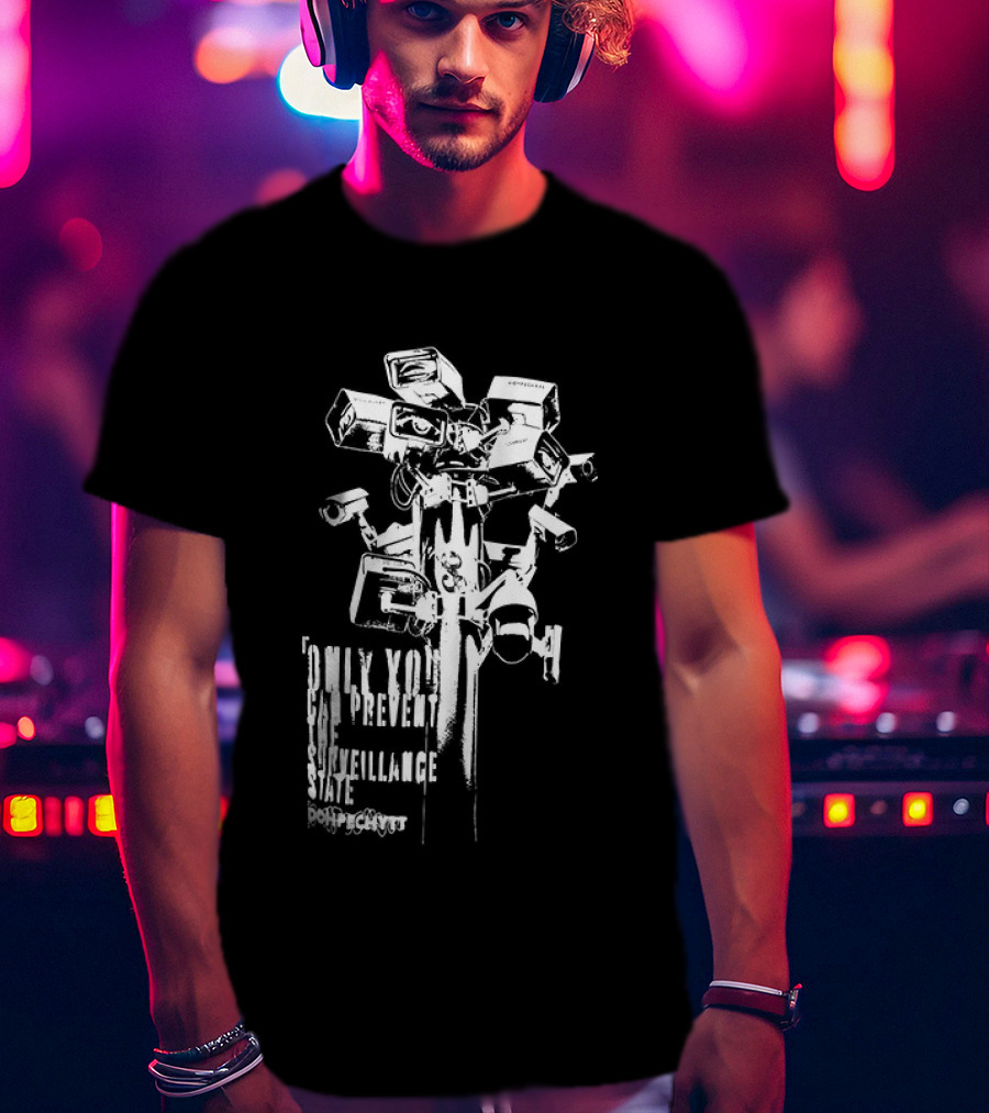 CCTV Security Camera Dystopian Only You Can Prevent The Surveillance State Flock T-Shirt