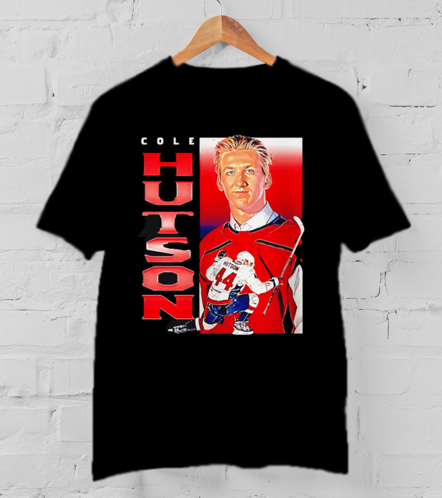 Cole Hutson Washington Capitals Vertical NHL Hockey 44 T-Shirt