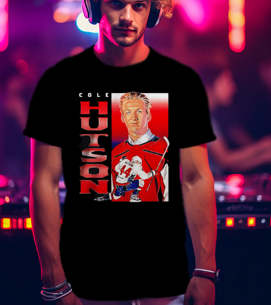Cole Hutson Washington Capitals Vertical NHL Hockey 44 T-Shirt