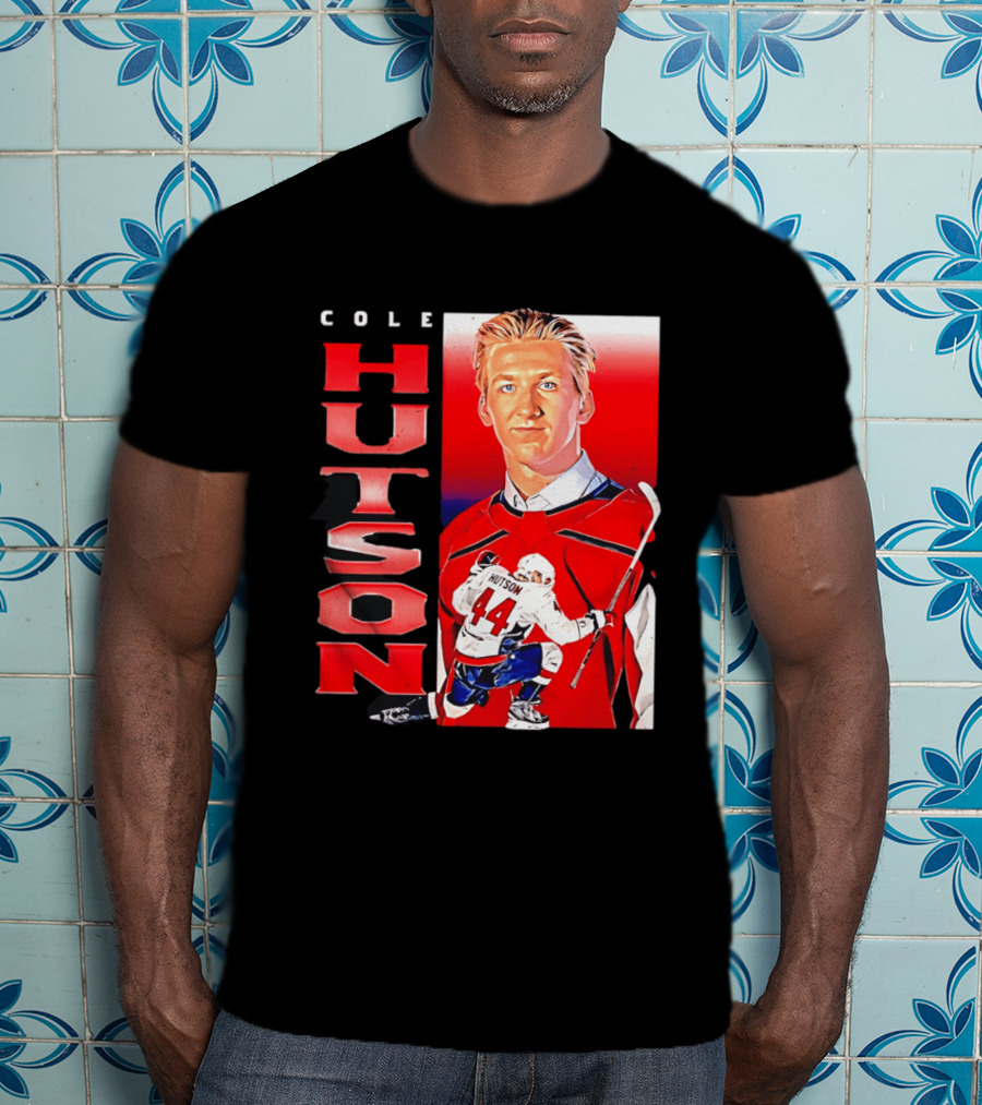 Cole Hutson Washington Capitals Vertical NHL Hockey 44 T-Shirt