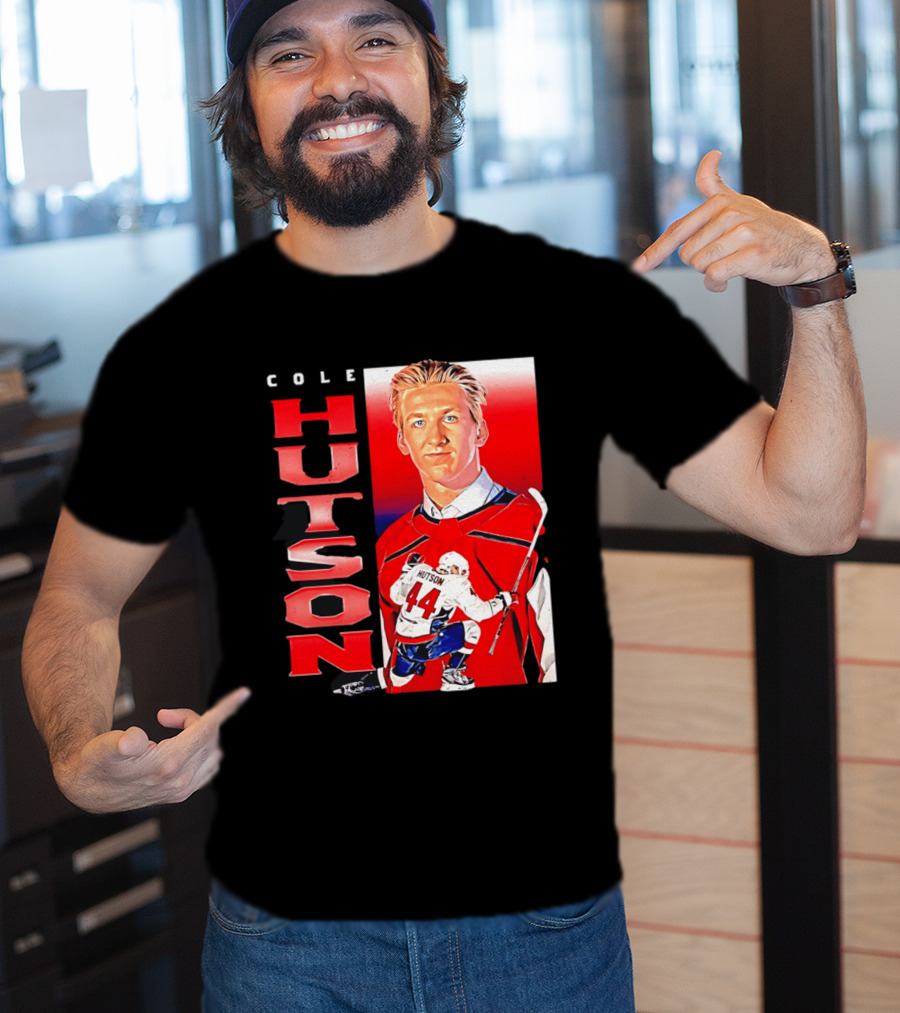 Cole Hutson Washington Capitals Vertical NHL Hockey 44 T-Shirt