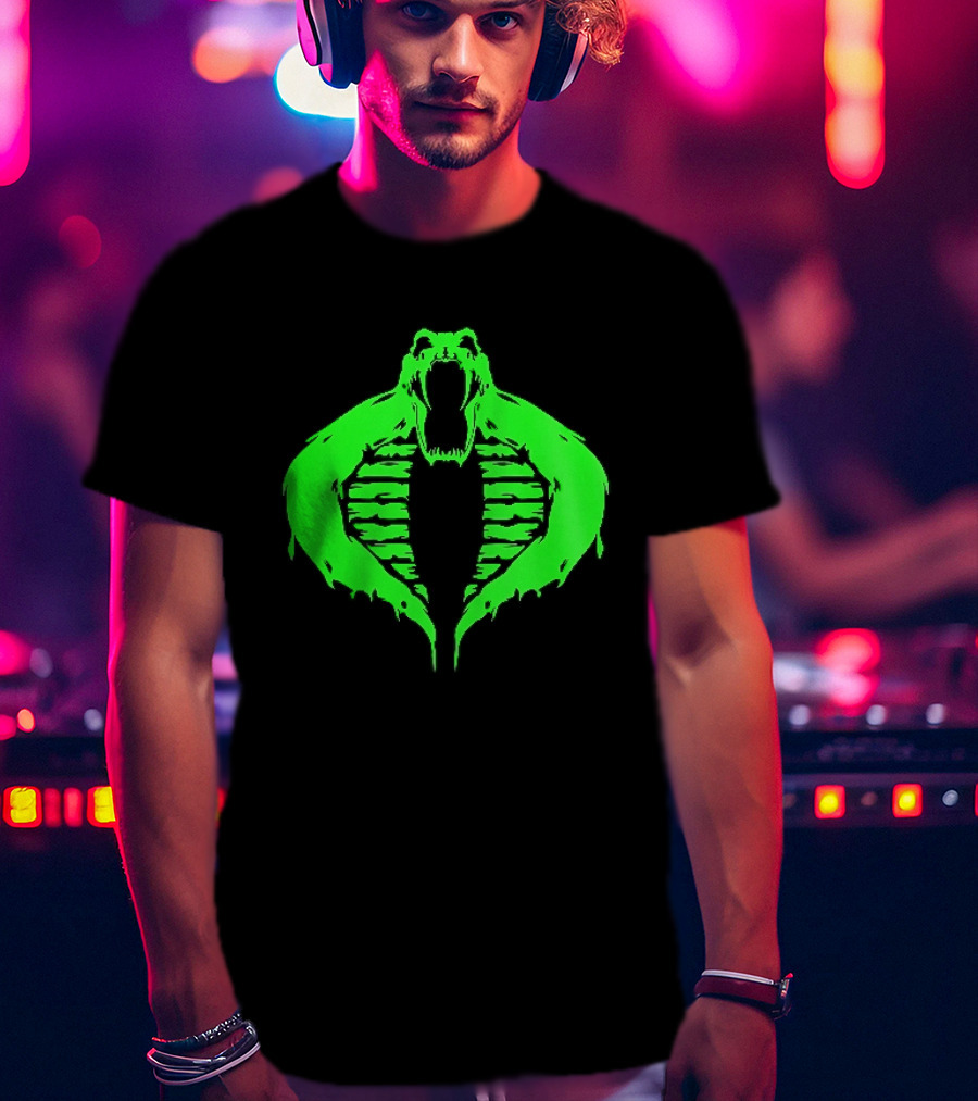 GI Joe Cobra Neon Green Distressed Snake T-Shirt