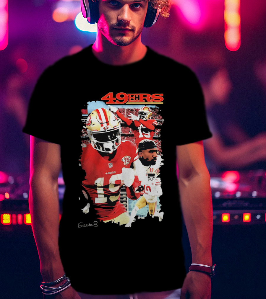San Francisco 49ers Deebo Samuel 19 NFL Football Collage T-Shirt