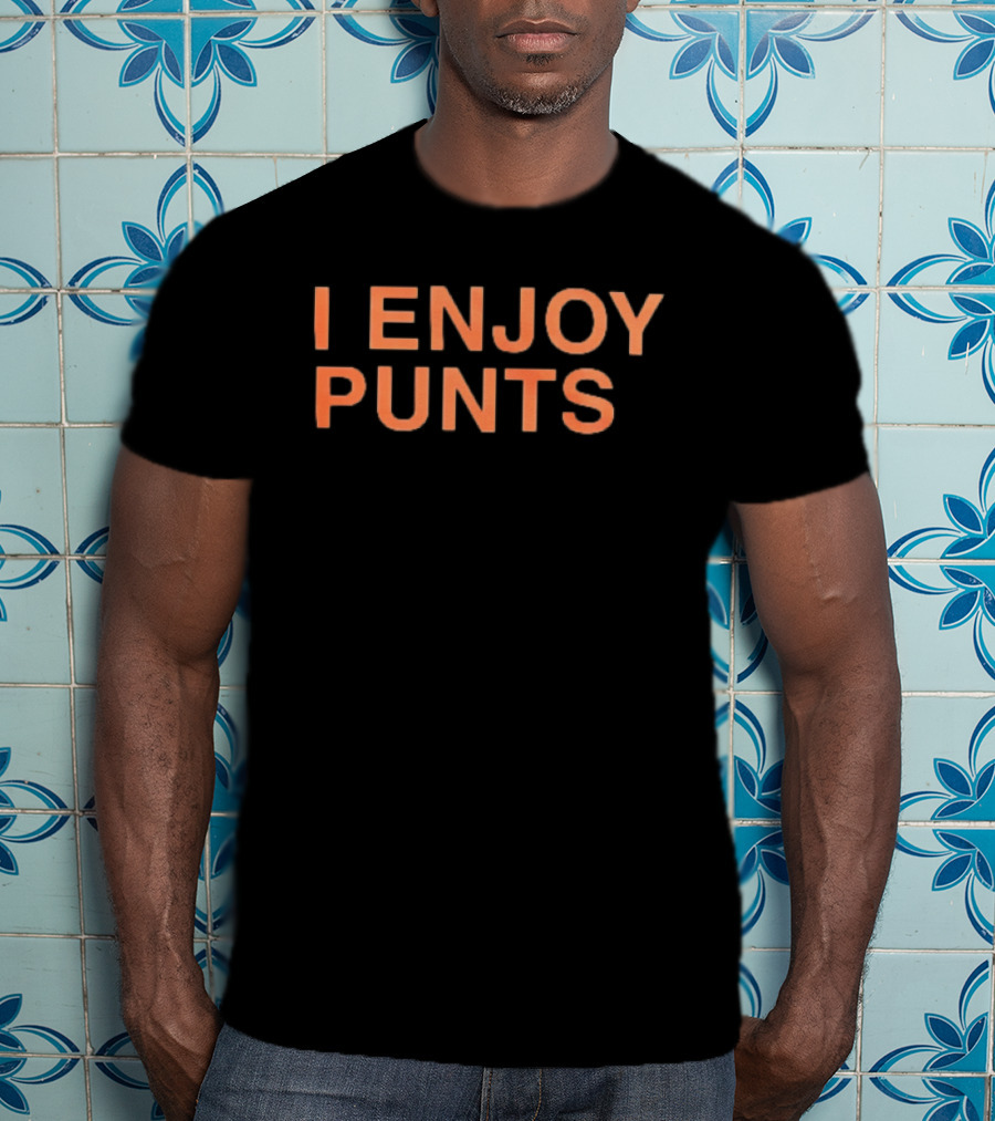 I Enjoy Punts Neon Orange Block Lettering T-Shirt