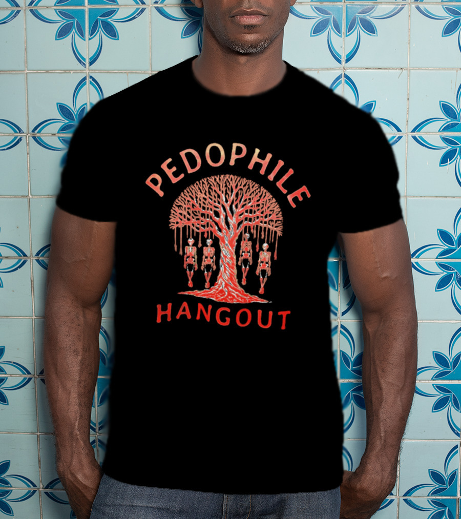 Pedophile Hangout Skeleton Tree Dark Humor T-Shirt