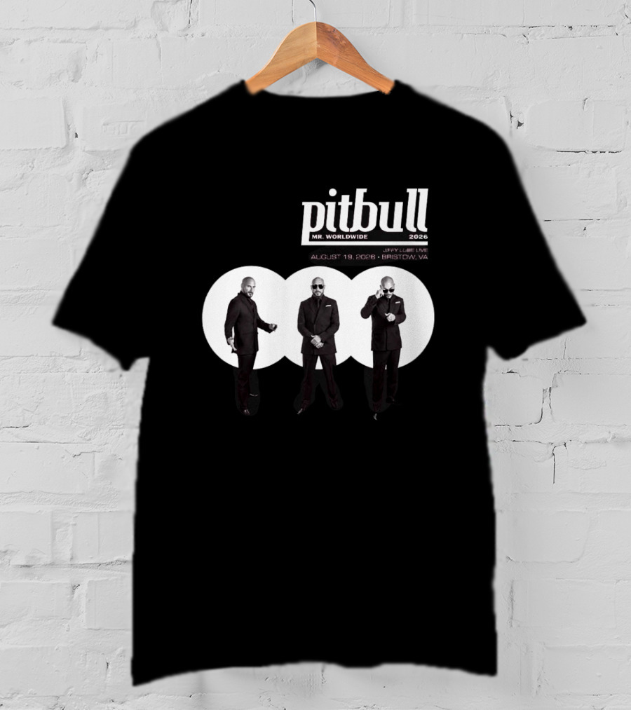 Pitbull Mr Worldwide 2026 Jiffy Lube Live Bristow VA August 19 Concert Event T-Shirt