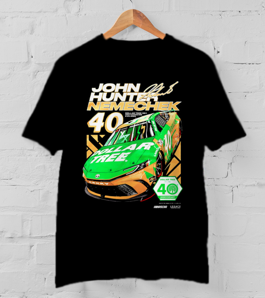 John Hunter Nemechek Dollar Tree 40 Anniversary Camry NASCAR Racing T-Shirt