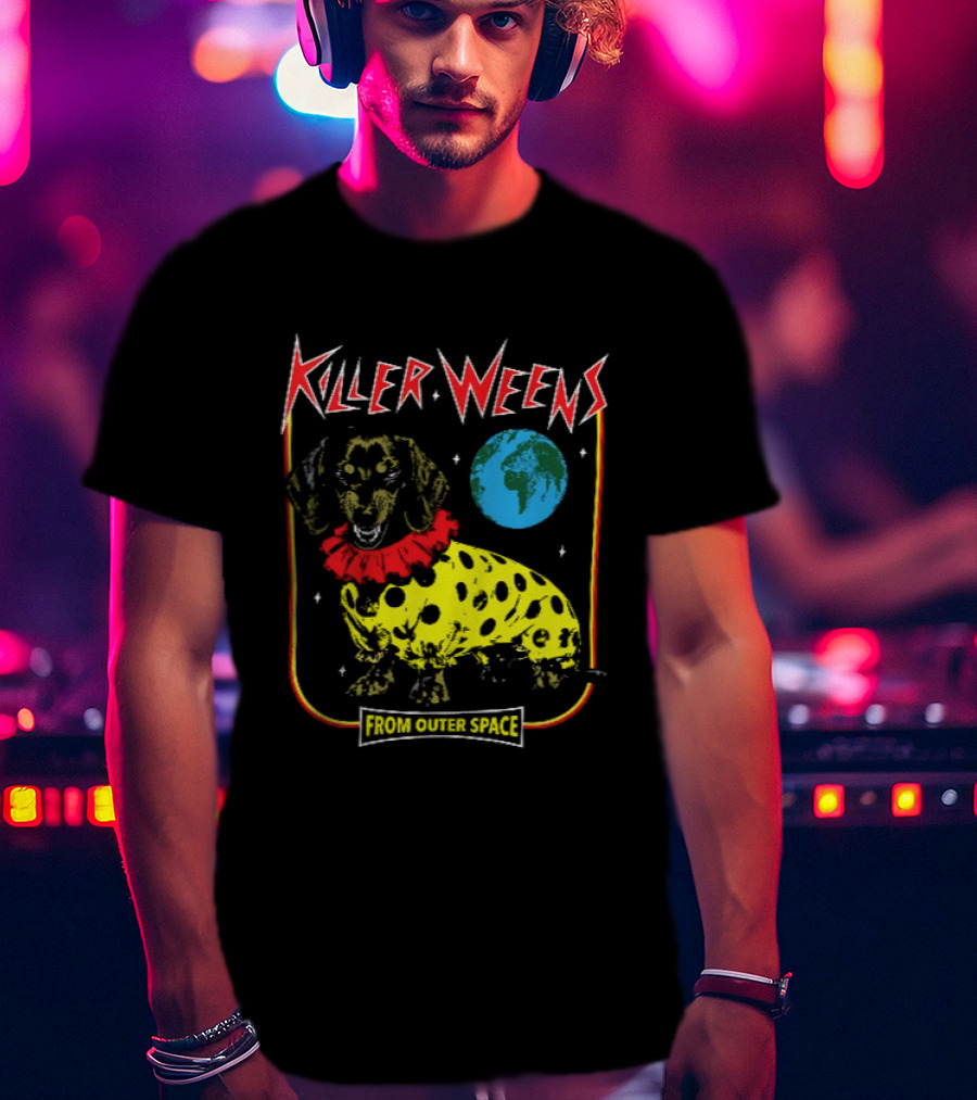 Killer Weens Dachshund Clown From Outer Space Earth T-Shirt