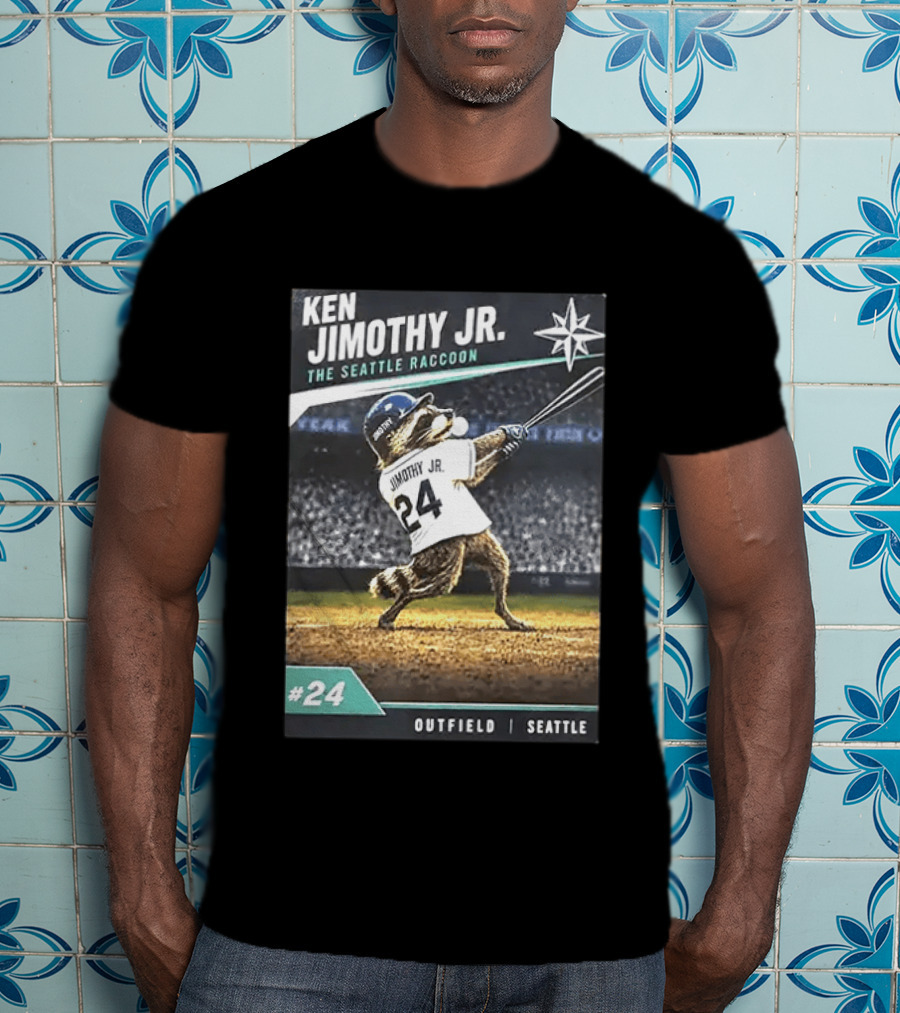 Ken Jimothy Jr The Seattle Raccoon Outfield Seattle Mariners #24 T-Shirt
