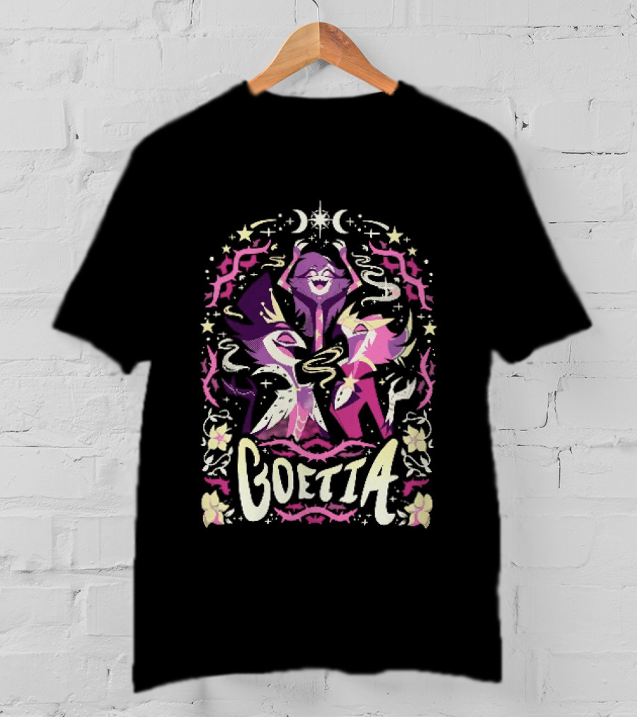 Spindlehorse Goetia Characters Celestial Motif And Crescent Moons T-Shirt